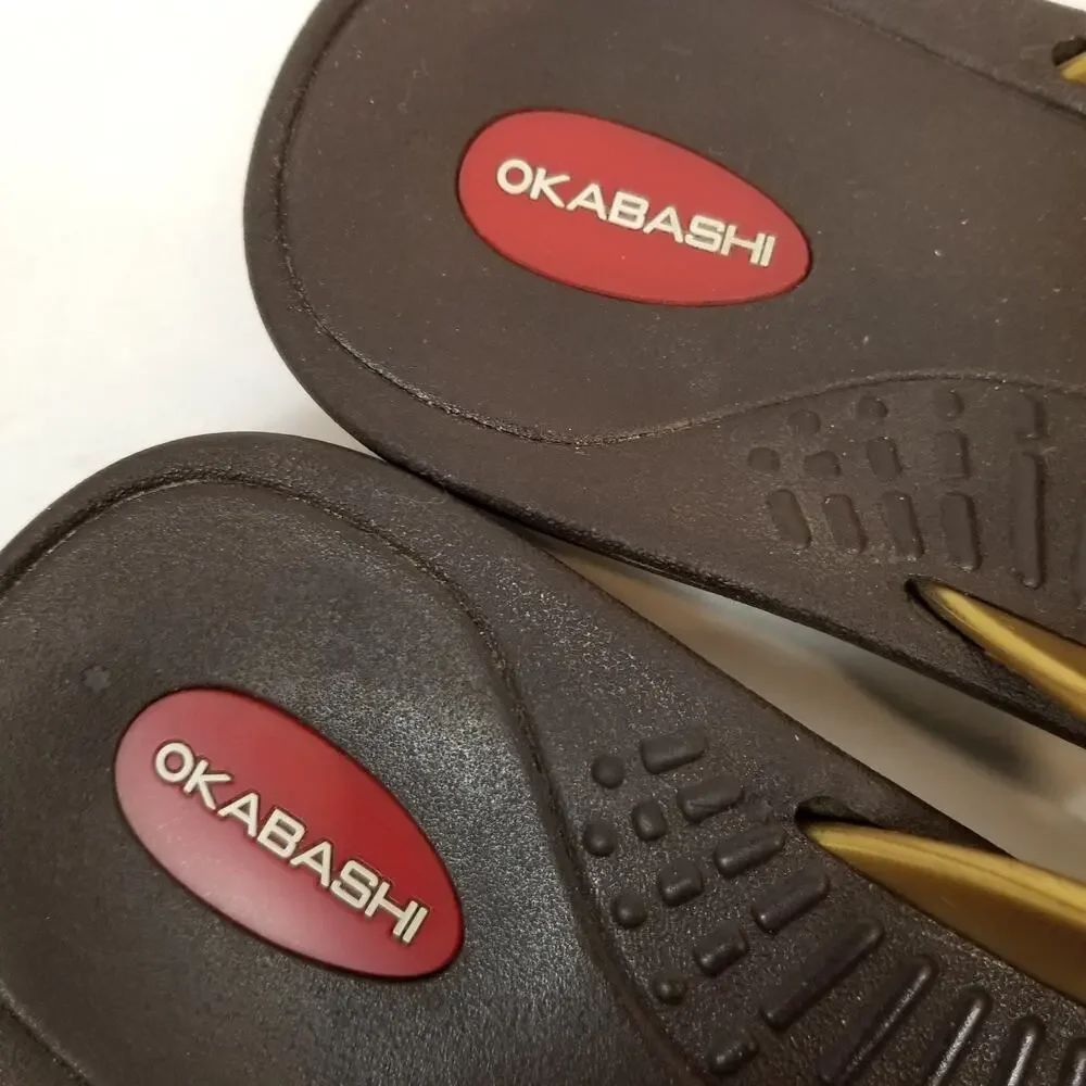 Okabashi Women's Gold Flip Flops Size Large 9.5 - 10.5
